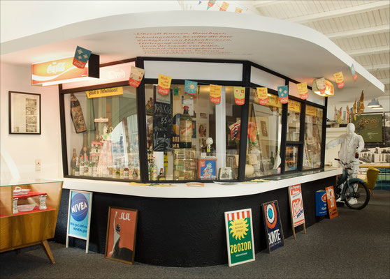 Ein Kiosk wurde für die Ausstellung im Stadtmuseum nachgebaut.